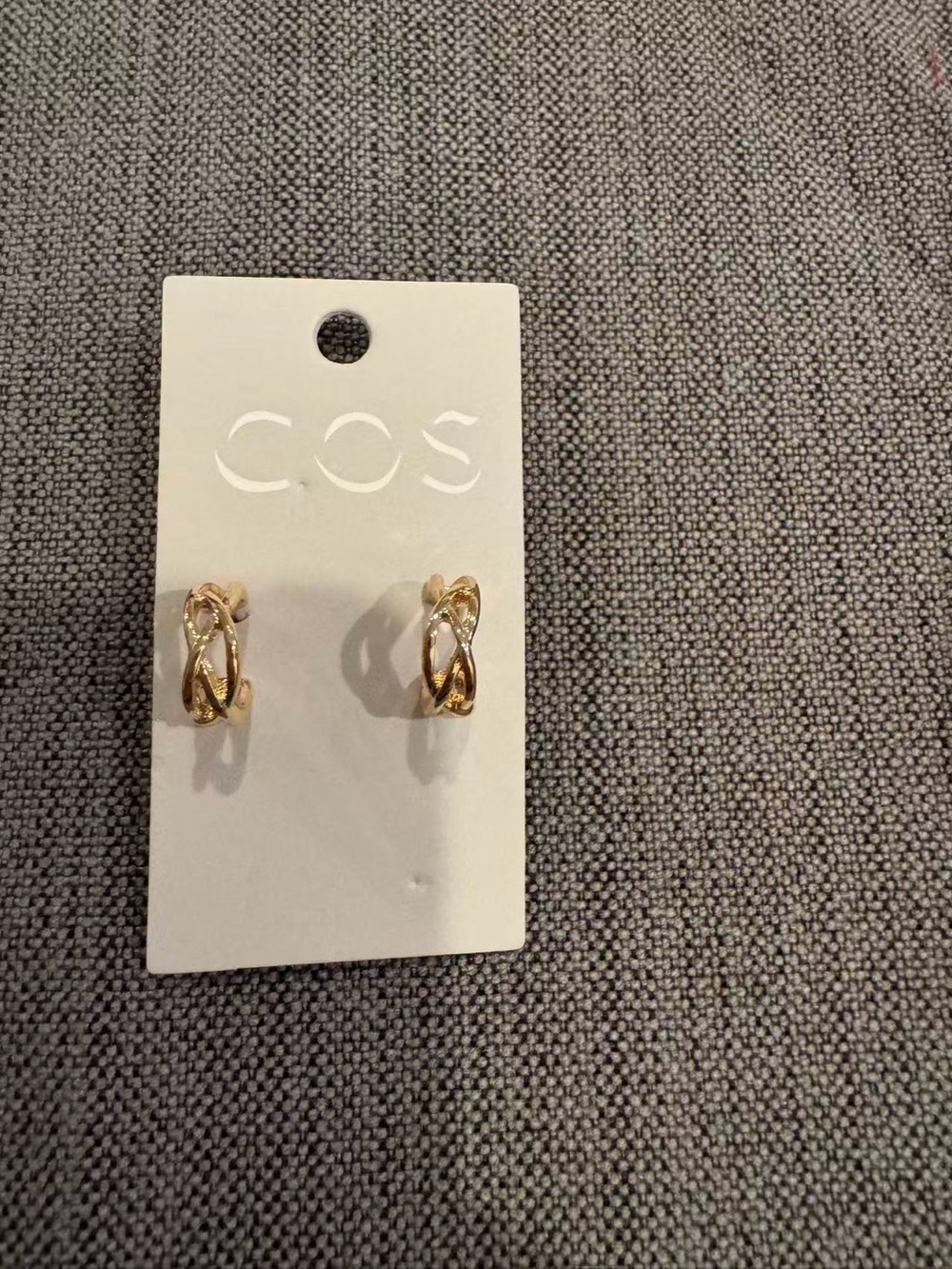 COS Gold Intertwined Mini Hoop Studs